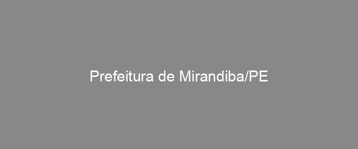 Provas Anteriores Prefeitura de Mirandiba/PE